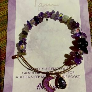 COPY - Bracelet purple with gold also with 2 charms. NWT Amethyst
